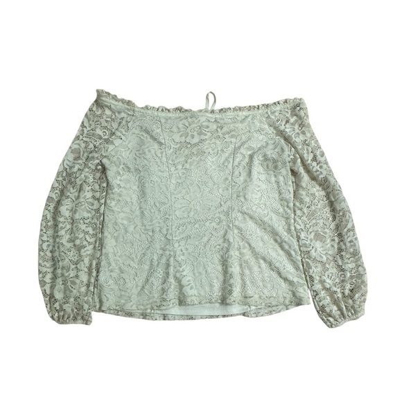 Torrid Blouse Lace Off Shoulder Corset Seamed Long Sleeve Coquette Size 0 Large - Picture 4 of 5